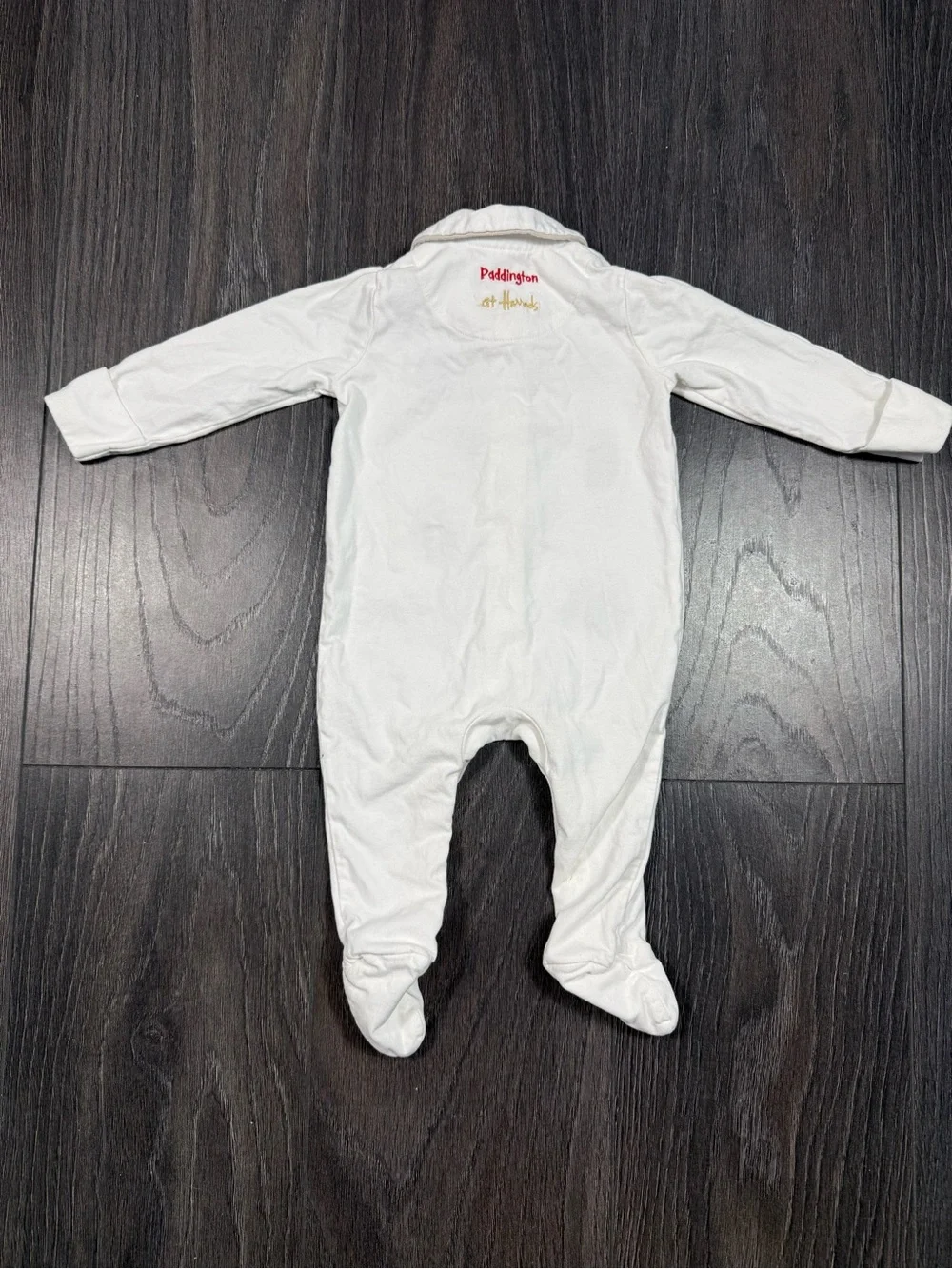 Harrods White Footed One-Piece with Paddington embroidery